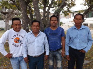 Cofan Church leaders in Sinangue and Dureno (L-R, Ramon, Leoncio, Wilson, Bautista)