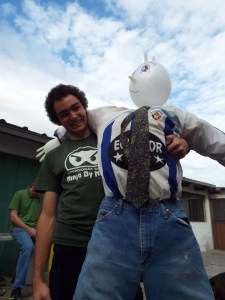 Isaac and the traditional "old man" for New Year's Eve